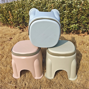 Child <b>Plastic</b> <b>Stool</b> Portable Thickened PP Material 23x22 25x27 For Home Bathroom Outdoor Use Mixed Colors - Product Image 4