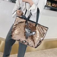 Sac A Main Femm A Bas Prix Nouveau Design Femmes Épaule Sacs Fourre-Tout Bas quantité minimale de commande Paillettes Rouge Voyage Sac Fourre-Tout Personalizzata Avec Zip