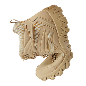 Botas tácticas de gamuza de malla transpirable, zapatos de entrenamiento cruzado de <span class=keywords><strong>Fitness</strong></span> al aire libre de tobillo medio, canales de drenaje, suela para Stream - Product Image 2