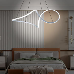 Lampe suspendue moderne de bureau 50W avec anneau lumineux irrégulier plafonnier LED contemporain - Product Image 2