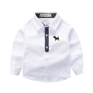 Estilo coreano mangas largas moda cuello niños ocio borde abierto Casual chico camisa para 10Y - Product Image 3