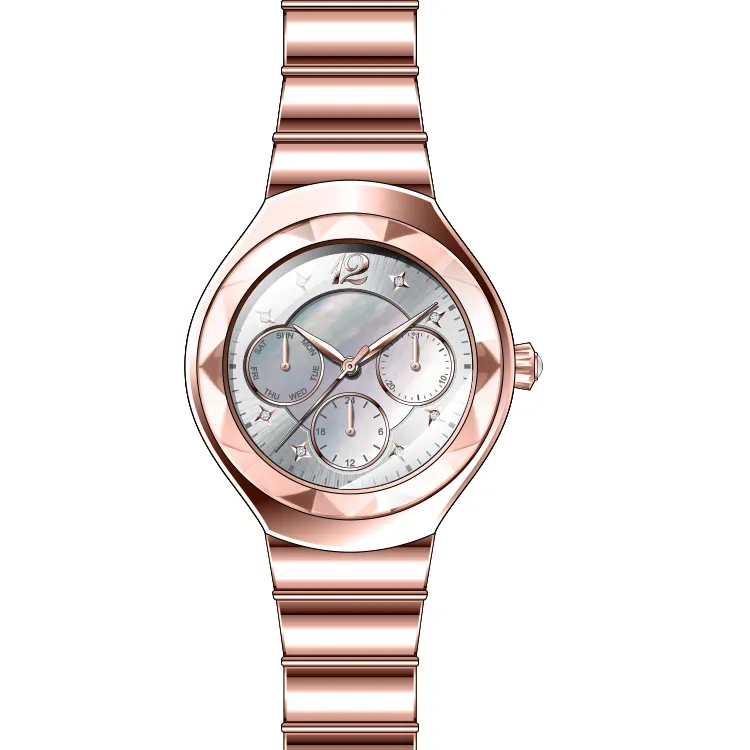 Benutzer definierte ODM Luxus Edelstahl Band Business Wasserdichte Quarzuhren Damen Armbanduhr für Damen