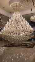Lustre en cristal doré Maria Theresa, style classique de luxe, hauteur réglable, lampe suspendue en verre, installation pour la maison, l'hôtel, les projets
