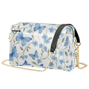 Custom <b>Leather</b> Crossbody <b>Bag</b> Butterfly Print Shoulder <b>Bags</b> with Chain Strap Cute <b>Small</b> Square Shoulder <b>Bag</b> for Women - Product Image 1