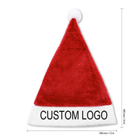 Chapeau de Père Noël en feutre doux, style classique, personnalisé avec logo, taille adulte, pour Noël et le Nouvel An, promotion saisonnière, cadeau