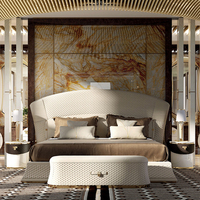 Neues Design Modernes Luxus-Villa-Lederbett mit Nachttisch Doppelbett Kingsize Luxus-Kingsize-Schlafzimmer-Set Möbel Kingsize-Bettgestell