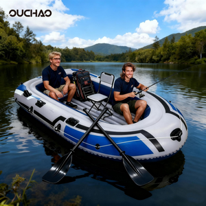 Bote Inflable de PVC en Oferta, Bote de Pesca de Alta Flotabilidad con 2 Asientos, Bote Inflable Portátil para Pesca y Deportes Acuáticos - Product Image 1