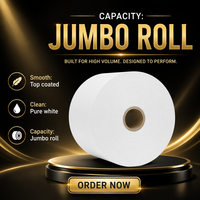 Papel Térmico sin BPA de 48 g/m², Rollo Jumbo Blanco, Papel para Recibos POS de Alta Sensibilidad para Supermercados, Cajeros Automáticos y Logística