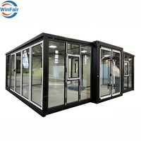Maisons modulaires en acier fabriquées en Chine par WinFair, maisons préfabriquées pliables et extensibles, conteneurs de plage, maisons mobiles préfabriquées