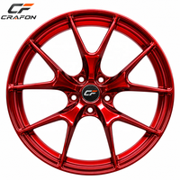 Velg Alloy Forged CF 5x100 5x112 5x114.3 5x120 5x130 COCOK untuk 911 5 Lubang Merah Multi Spoke Sport Rims