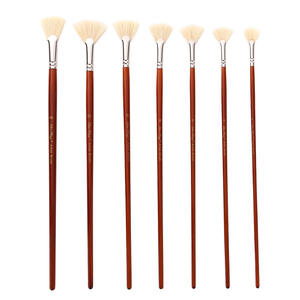 Miglior qualità 7 pezzi professionale Set pittura ventola setola pennello artista <span class=keywords><strong>per</strong></span> <span class=keywords><strong>acquerello</strong></span> e pittura a olio - Product Image 2