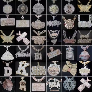 Hochwertiger Schmuck Moissan ite Diamond Anhänger Charms Sterling Silber Diamond <span class=keywords><strong>Letter</strong></span> Hip Hop Anhänger Pass GRA <span class=keywords><strong>Test</strong></span>
