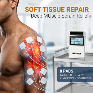 Macchina per Fisioterapia Elettronica Compatta, Ausilio per la Guarigione di Lesioni ai Tessuti Molli e Dolore Cronico, 8 Elettrodi - Product Image 1