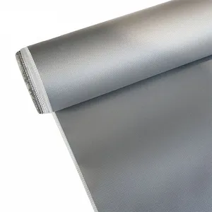 Fireproof Fiberglass Cloth Fabric Rolls Coated Silicon Rubber Covered With Silicone Grey Silicone