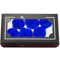 Chine Vente en gros un paquet de 6 de grade 100% véritables têtes de fleurs éternelles pour toujours 5-6 cm Rose conservée dans une boîte-cadeau carrée