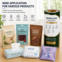 Película de Plástico Laminada Bopp/CPP Impresa Personalizada para Envasado de Alimentos, Bolsas con Sellado Térmico para Papas Fritas, Galletas, Dulces, Rollo de Película para Envasado