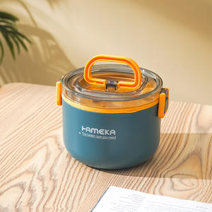 持ち運び可能、積み重ね可能、4層、2800ml容量、ステンレス製、丸型、断熱、漏れなし、大人、オフィス、学校、子供用弁当箱セット - Product Image 5