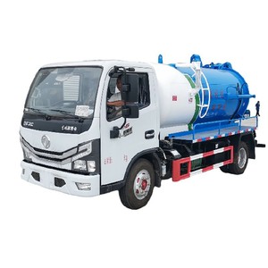 Factory Price Dongfeng 5000L Sewage Suction Truck 4x2 Vacuum Septic Fecal Suction Cleaning Tanker Truck - Product Image 1