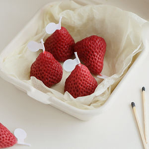 Vela De Parafina en forma De fresa, <span class=keywords><strong>velas</strong></span> aromáticas decorativas, Vela perfumada De cera De soja para cumpleaños, boda - Product Image 6