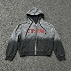Sudaderas con Capucha Personalizadas de Algodón 100% de Alto Gramaje con Estampado Serigrafiado y Cremallera, Estilo Vintage Desgastado por el Sol para Hombre, Ideales para Otoño - Product Image 3