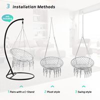 Chaise suspendue en macramé tricotée moderne faite à la main balançoire durable portable pour une utilisation intérieure et extérieure pour l'école de parc de chambre à coucher de cour