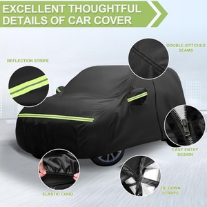 Housses <span class=keywords><strong>de</strong></span> voiture complètes d'extérieur pour Kia Soul 2009-2025, imperméables toutes saisons avec fermeture éclair sur <span class=keywords><strong>la</strong></span> porte pour <span class=keywords><strong>la</strong></span> protection contre <span class=keywords><strong>la</strong></span> neige, <span class=keywords><strong>la</strong></span> pluie, <span class=keywords><strong>la</strong></span> poussière et <span class=keywords><strong>la</strong></span> grêle, noires - Product Image 5