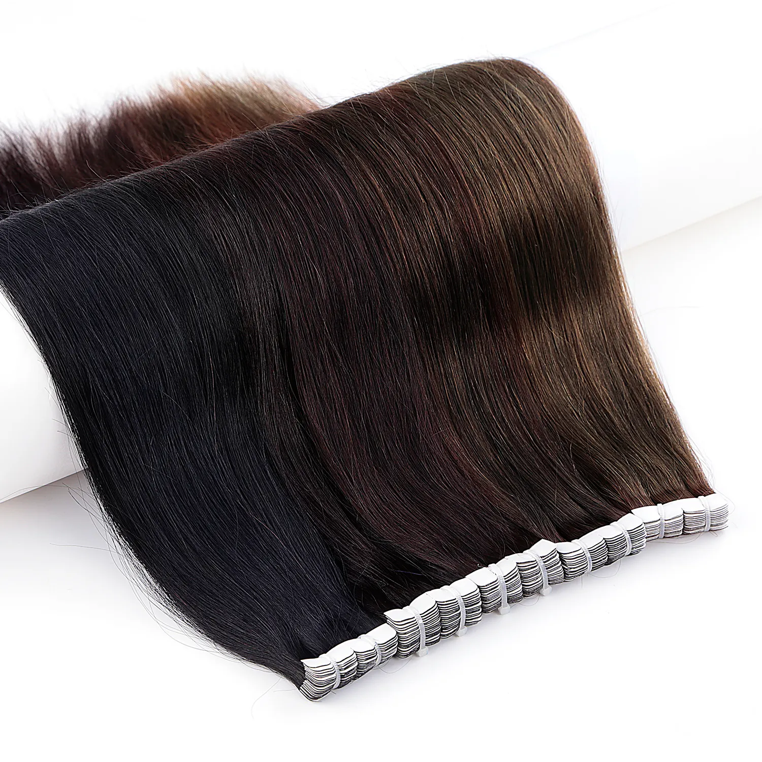 Salon Supply RAW 100% Human Remy Slim Doble dibujado Mini cinta en la extensión del cabello Ombre Balayage color Invisible OEM al por mayor