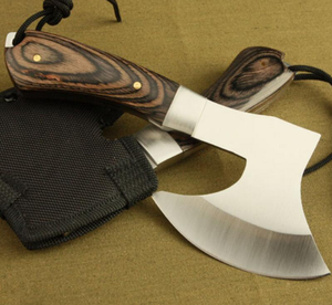 เครื่องมืออเนกประสงค์สำหรับการล่าสัตว์และเอาชีวิตรอดกลางแจ้งแบบพกพา ทำมือ ด้ามไม้ ยี่ห้อไวกิ้ง ขายส่งราคาโรงงาน - Product Image 3