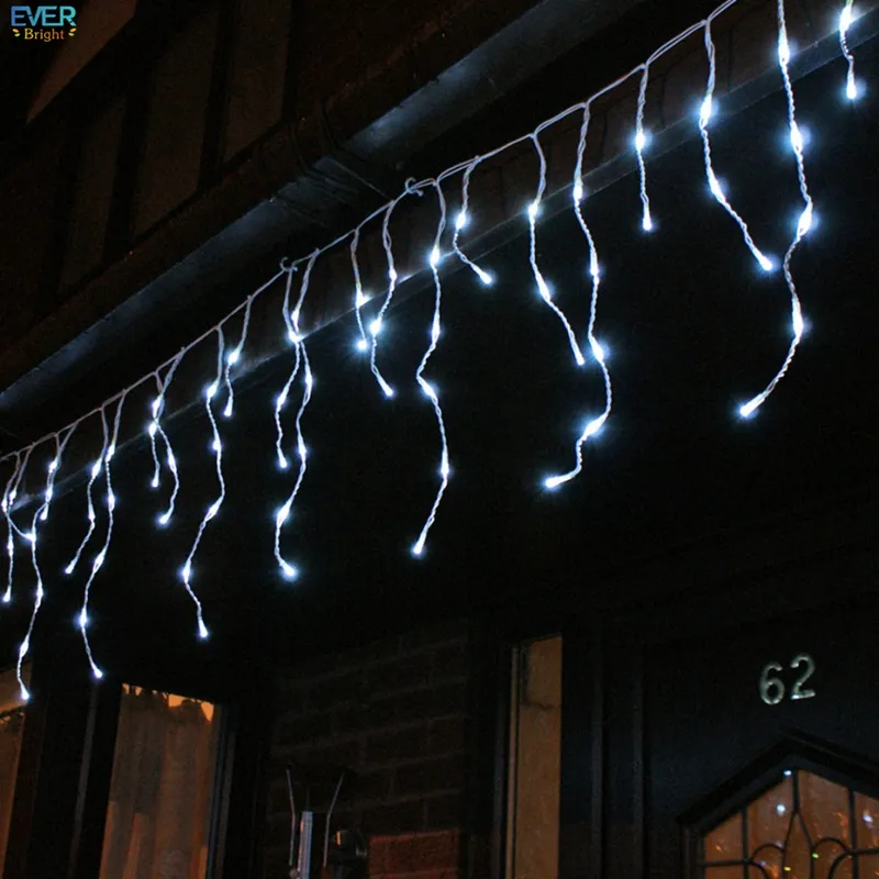 Luces de lluvia de meteorito para decoración de árbol de Navidad, cadena de luces LED de 30cm, 8 tubos, 192 LEDs, para fiesta de vacaciones