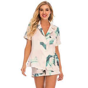 Pigiama in Raso Termico Personalizzato per Donna, Manica Corta, con Bottoni, Morbido, 2 Pezzi, Abbigliamento da Notte, Vendita all'Ingrosso - Product Image 2
