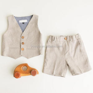 Baby <strong>Boys</strong> Outfits Sets (Vest+ Short ) ,Gentleman <strong>Clothes</strong> For Kids Button Down Children's Clothing - Product Image 4