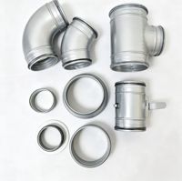 Raccord de ventilation en métal pressé à 45/90 degrés avec coussinet en caoutchouc pour connexion de conduits
