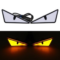 TCYATO  Lumière de plaque d'immatriculation à vis Triangle Demon Eye Modification Accessoires de décoration universels pour moto Phare