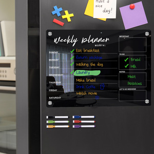 <span class=keywords><strong>Tableau</strong></span> <span class=keywords><strong>noir</strong></span> de calendrier personnalisé magnétique hebdomadaire en acrylique effaçable à sec écologique en gros - Product Image 2