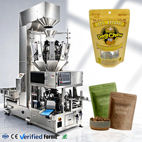 Machine de pesage et d'emballage automatique de granulés pour aliments pour animaux de compagnie, pour sachets à fermeture éclair, sachets souples et sachets stand-up, pour aliments pour chiens et friandises à mâcher pour chiens, avec remplissage et scellage