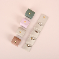 Glampkg Organisateur de bijoux portable moderne en cuir PU de luxe avec logo personnalisé, mini sac de rangement pour bijoux, étui de rangement pour bagues