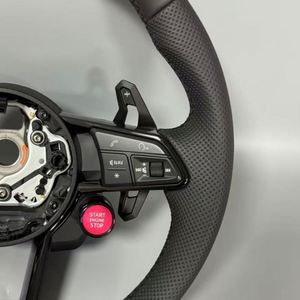 Volante de Cuero Estilo M Compatible con Audi TT R8 MK3 TTRS TTS <span class=keywords><strong>MK2</strong></span> S3 <span class=keywords><strong>S4</strong></span> S5 S6 S7 RS3 RS4 RS5 RS6 RS7 A3 A5 A6 - Product Image 3