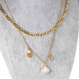 Collier ras du cou épais en acier inoxydable plaqué or 18 carats, étanche, avec pendentif étoile de mer et coquillage texturé, perles pour femmes et filles - Product Image 3