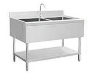 VICTORY Évier double en acier inoxydable de haute qualité avec plinthe pour hôtels et restaurants - Product Image 2