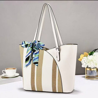 Nouveauté : Sacs à main femme tendance avec design bicolore, sacs fourre-tout à nœud papillon, sacs à bandoulière femme avec foulard à nœud papillon