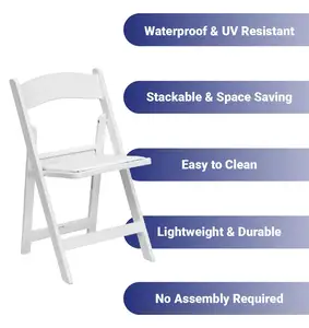 Alta Qualidade Jardim sillas plegables Casamento Evento Plástico Wimbledon Branco Cadeiras Resina Outdoor Folding Chair para eventos
