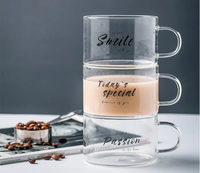 Logo personnalisé INS tasse en verre lait mignon tasse en verre tasses à café