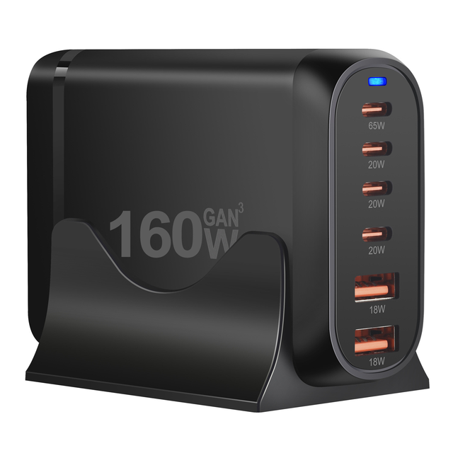 Mindpure 286W GaN Desktop Charger 8-Port USB C Charging Station 5C3A PD 100W Fast Power Adapter for Laptop Tablet Smartphone