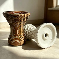 Tête de chicha vintage en céramique givrée durable à motif géométrique pixelisé