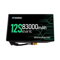 Batterie lithium-ion semi-solide ultra-haute densité 323Wh/kg 83 000mAh 91 000mAh 6S/12S pour applications à voilure fixe/VTOL/EVTOL