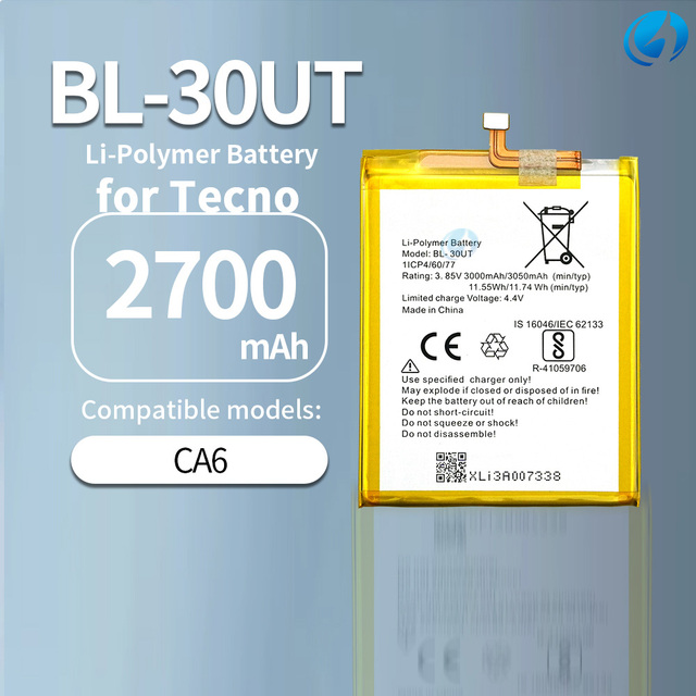 BL-30UT Factory 2700mAh Mobile Phone Battery for Tecno CA6 Manufactory OEM Mobile Battery