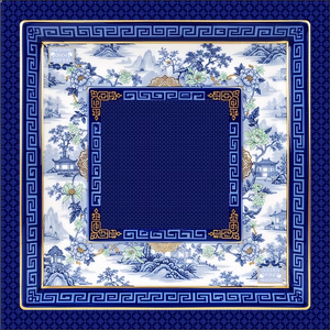 Tappetino da Gioco Mahjong Blu e Bianco per Amanti della Chinoiserie - Product Image 1