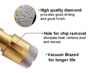 Punte diamantate LITTLE ANT per carotaggio, cemento, porcellana, pietra, granito, marmo, ceramica, vetro, M14, brasate sottovuoto, per piastrelle e muratura, 35mm - Product Image 6