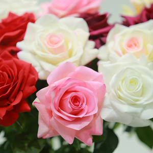 Vente en gros usine – Fleurs artificielles roses à branche unique, <span class=keywords><strong>grand</strong></span> format, toucher réel, faites à la main, pour mariage, Noël, Saint-Valentin, fête, jardin - Product Image 4