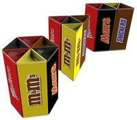 Présentoir de sol hexagonal portable personnalisé en carton ondulé, formes créatives, pour snacks et aliments